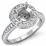 1 Ct Round Pave Set Diamond Engagement Ring 14k W Gold