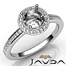 1Ct Halo Pave Setting Diamond Engagement Round Semi Mount Ring 14K White Gold