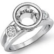 .5Ct Round Bezel Set Diamond Engagement Ring Setting 14k W Gold