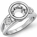 .5Ct Round Bezel Set Diamond Engagement Ring Setting 14k W Gold