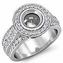 1.65Ct Round Diamond Engagement Ring Setting 14k W Gold