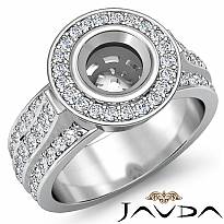 1.65Ct Diamond Engagement Ring Round Semi Mount 14K White Gold Halo Pave Setting