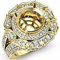 Round Diamond Vintage Engagement Ring 18k Gold Yellow (1.7Ct. tw.)