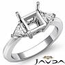 Diamond Engagement Three Stone Trillion Princess Setting Ring 14k W Gold 0.55Ct