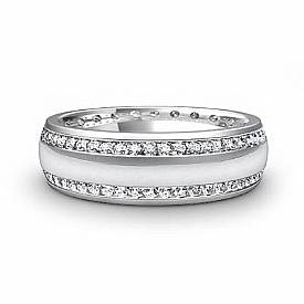 1.10 CT Round Diamond Man Eternity Wedding Band Gold