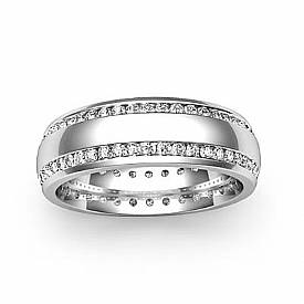1.10 CT Round Diamond Man Eternity Wedding Band Gold