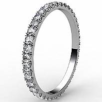 Micro Prong Round Diamond Women Eternity Ring 14k White Gold Wedding Band 0.6Ct