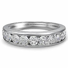 1 Ct. Round Diamond Women Wedding Diamond Band 14k WG