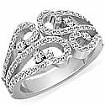 1 CT Round Diamond Women Right Hand Fashion Ring W Gold