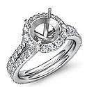 1.30 Ct Round Diamond Engagement Ring Setting 14k W Gold