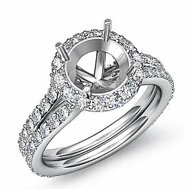 1.30 Ct Round Diamond Engagement Ring Setting 14k W Gold