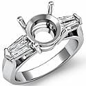0.50Ct Baguette Diamond 3 Stone Anniversary Ring Setting 14k W Gold