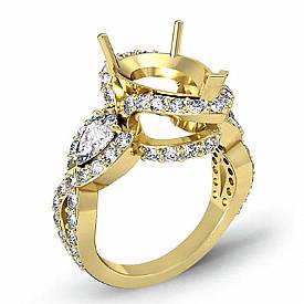 Pear Cut Diamond 3 Stone Anniversary Ring Setting 14k Gold (1.4Ct. tw.)