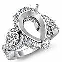1.40 CT Pear Cut Diamond 3 Stone Anniversary Ring Setting 14k WG