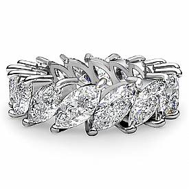 5.30 Ct Marquise Cut Diamond Eternity Wedding band Ring W Gold