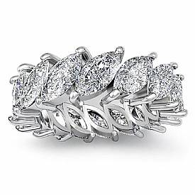 5.30 Ct Marquise Cut Diamond Eternity Wedding band Ring W Gold