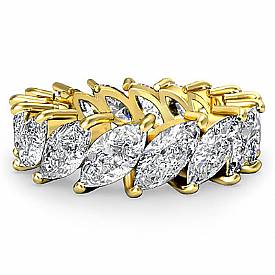 Marquise Cut Diamond Eternity Wedding band Ring 14k Gold (5.3Ct. tw.)