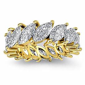 Marquise Cut Diamond Eternity Wedding band Ring 14k Gold (5.3Ct. tw.)