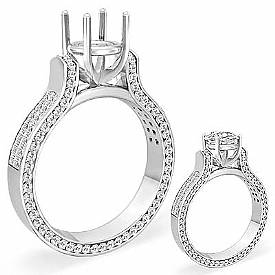 1.70 Ct Round Princess Vintage Diamond Engagement Ring 14k W Gold