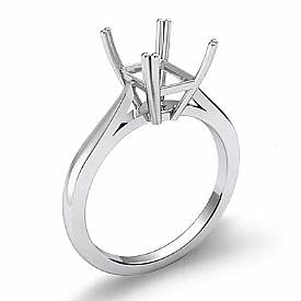 4.5g Emerald Diamond Semi Mount Solitaire Engagement Ring Setting 14k White Gold