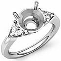 0.55Ct Diamond 3 Stone Engagement Ring Round Setting 14k White Gold