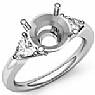0.55Ct Diamond 3 Stone Engagement Ring Round Setting 14k White Gold