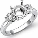 0.30 Ct Round Diamond 3 Stone Anniversary Ring 14k W Gold