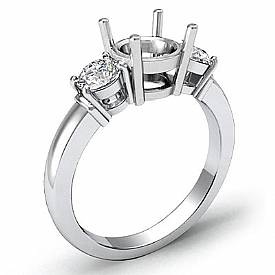 0.30 Ct Round Diamond 3 Stone Anniversary Ring 14k W Gold