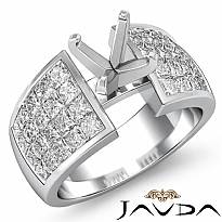 1.74Ct Diamond Engagement Women's Ring Princess Invisible Setting 14K White Gold
