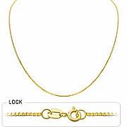 14k Yellow Gold New Solid Box Chain Necklace (1.2mm,18