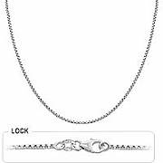 14k White Gold Women's Box Chain (1.4mm,18
