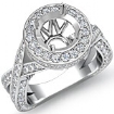 1.5Ct Round Diamond Engagement Ring Setting 14k White Gold