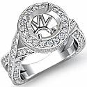1.5Ct Round Diamond Engagement Ring Setting 14k White Gold