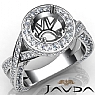 1.5 Ct Diamond Engagement Halo Pave Setting Ring Round Semi Mount 14K White Gold