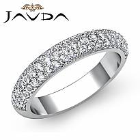 1.Ct Round Pave Diamond Wedding Band 14k White Gold