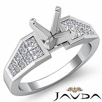 0.78Ct Princess Diamond Engagement Women's Ring Invisible Setting 14k White Gold