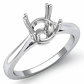 Round Diamond Classic Solitaire Engagement Setting Ring 14k W Gold