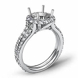 1.30 Ct Round Diamond Engagement Ring Setting 14k W Gold