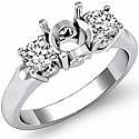 0.50 Ct Round Diamond 3 Stone Anniversary Ring Setting 14k W Gold