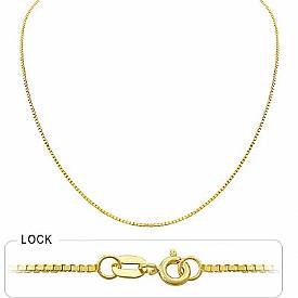 14k Yellow Gold New Solid Box Chain Necklace (1.2mm,18",4.7g)