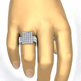 3 Ct Princess Cut Men Diamond Ring Fashion Band W Gold
