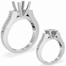 1.30 Ct Princess Diamond Engagement Ring Setting 14k W Gold