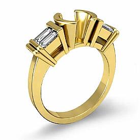 Baguette Diamond 3 Stone Engagement Ring Setting 14k Gold (0.4Ct. tw.)