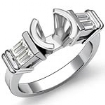 0.40 Ct Baguette Diamond 3 Stone Engagement Ring Setting 14k W Gold
