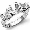 0.40 Ct Baguette Diamond 3 Stone Engagement Ring Setting 14k W Gold