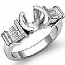 0.40 Ct Baguette Diamond 3 Stone Engagement Ring Setting 14k W Gold