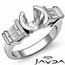 Baguette Round Diamond Three 3 Stone Engagement Ring Semi Mount 14k W Gold 1/2Ct