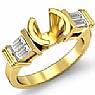 Baguette Diamond 3 Stone Engagement Ring Setting 14k Gold Yellow (0.4Ct. tw.)