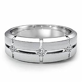 0.3 ct Princess Diamond Men Wedding Band W Gold.