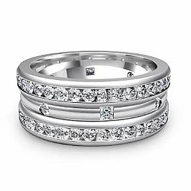 1.75 Ct Princess Round Diamond Wedding Eternity Ring W Gold